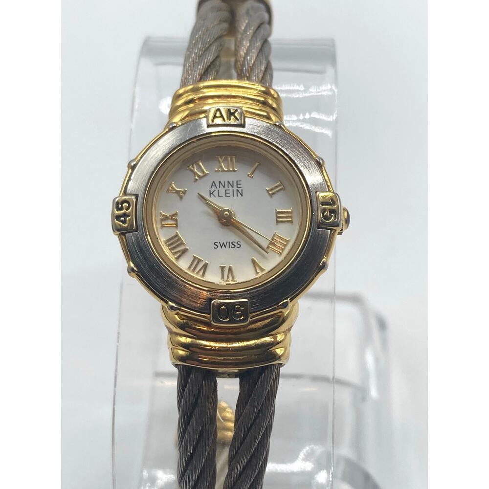 Anne Klein Swiss 12-6223 Women's Metal Rope Cuff Watch 23mm - Fresh Battery